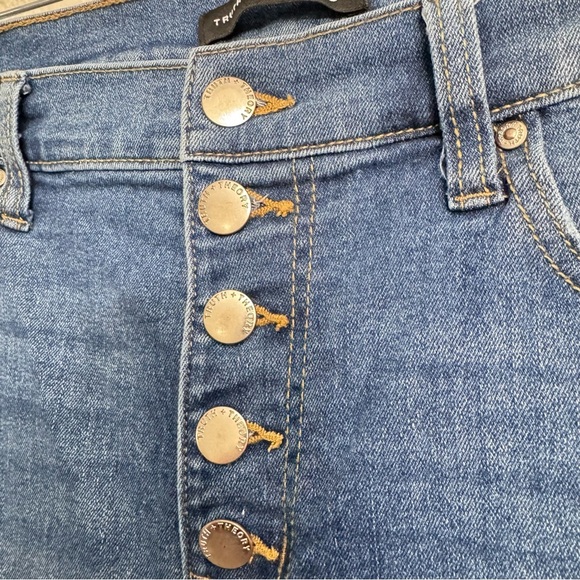 Truth + Theory Medium Wash High Waist Denim Ankle 5-Button Jeans Size 12 - Picture 4 of 5